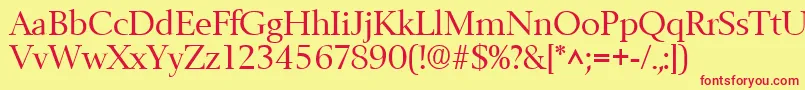 BelfastRegular Font – Red Fonts on Yellow Background