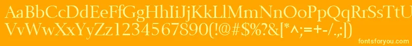 BelfastRegular-fontti – keltaiset fontit oranssilla taustalla
