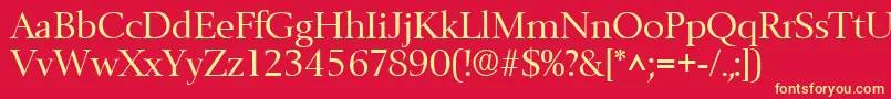 BelfastRegular Font – Yellow Fonts on Red Background