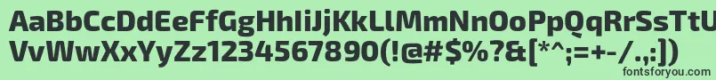 フォントExo2Extrabold – 緑の背景に黒い文字