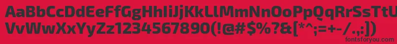 フォントExo2Extrabold – 赤い背景に黒い文字