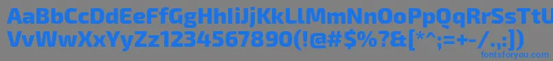 Exo2Extrabold-fontti – siniset fontit harmaalla taustalla