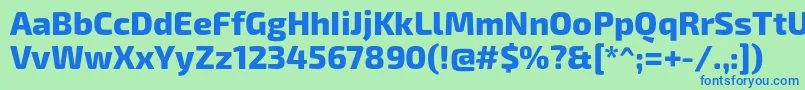 Exo2Extrabold Font – Blue Fonts on Green Background