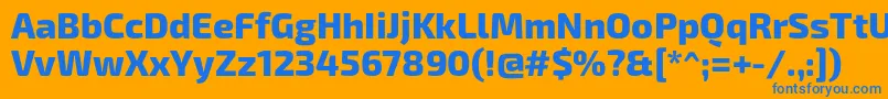 Exo2Extrabold Font – Blue Fonts on Orange Background