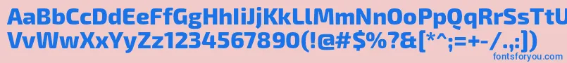 Exo2Extrabold-fontti – siniset fontit vaaleanpunaisella taustalla