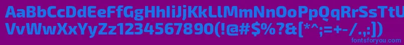 Exo2Extrabold Font – Blue Fonts on Purple Background