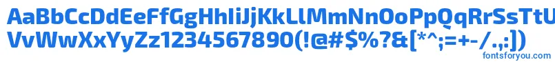 Exo2Extrabold-Schriftart – Blaue Schriften auf weißem Hintergrund