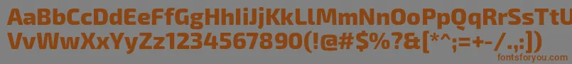 Exo2Extrabold-Schriftart – Braune Schriften auf grauem Hintergrund