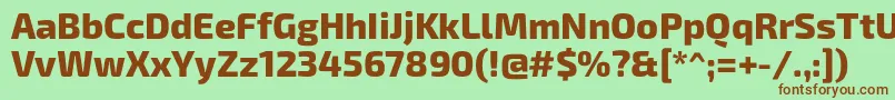 フォントExo2Extrabold – 緑の背景に茶色のフォント