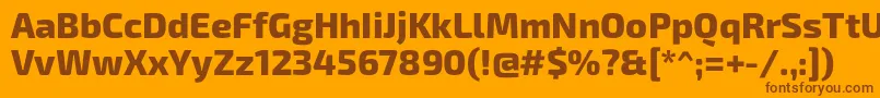 Шрифт Exo2Extrabold – коричневые шрифты на оранжевом фоне