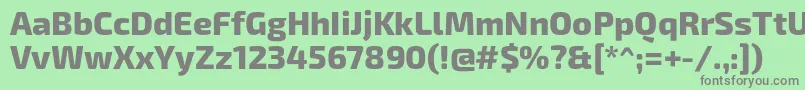 Exo2Extrabold-fontti – harmaat kirjasimet vihreällä taustalla