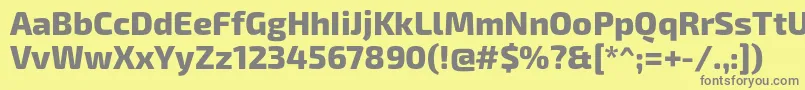 Exo2Extrabold-fontti – harmaat kirjasimet keltaisella taustalla