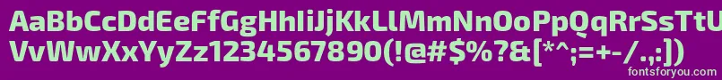Exo2Extrabold Font – Green Fonts on Purple Background