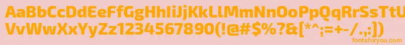 フォントExo2Extrabold – オレンジの文字がピンクの背景にあります。