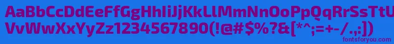 Exo2Extrabold Font – Purple Fonts on Blue Background