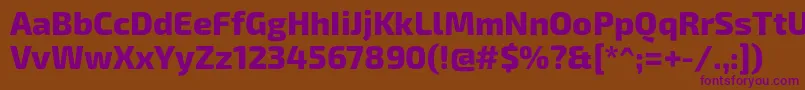 Exo2Extrabold-fontti – violetit fontit ruskealla taustalla