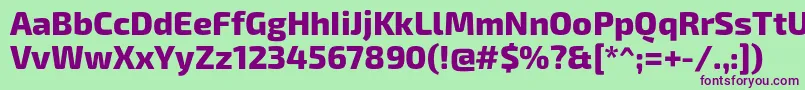 Шрифт Exo2Extrabold – фиолетовые шрифты на зелёном фоне