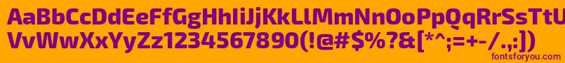 Exo2Extrabold-Schriftart – Violette Schriften auf orangefarbenem Hintergrund