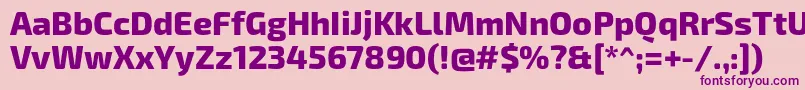 Exo2Extrabold-fontti – violetit fontit vaaleanpunaisella taustalla