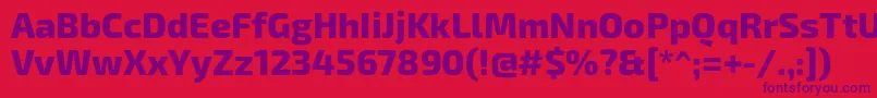 Exo2Extrabold-Schriftart – Violette Schriften auf rotem Hintergrund