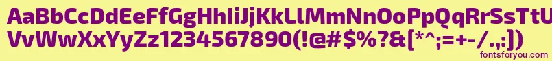 Exo2Extrabold-fontti – violetit fontit keltaisella taustalla