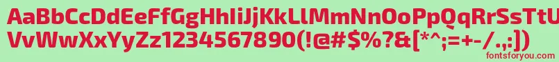 Exo2Extrabold-fontti – punaiset fontit vihreällä taustalla
