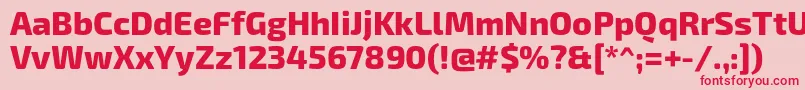 Exo2Extrabold-fontti – punaiset fontit vaaleanpunaisella taustalla