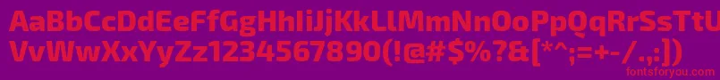 Exo2Extrabold-Schriftart – Rote Schriften auf violettem Hintergrund