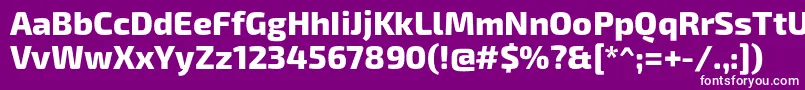 Exo2Extrabold-Schriftart – Weiße Schriften auf violettem Hintergrund