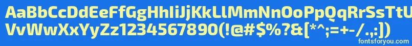 Exo2Extrabold Font – Yellow Fonts on Blue Background