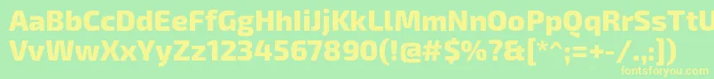 フォントExo2Extrabold – 黄色の文字が緑の背景にあります