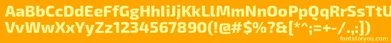 Exo2Extrabold Font – Yellow Fonts on Orange Background