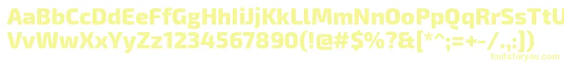 Fonte Exo2Extrabold – fontes amarelas em um fundo branco