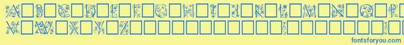Trellis Font – Blue Fonts on Yellow Background
