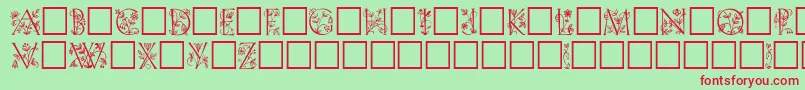 Trellis Font – Red Fonts on Green Background