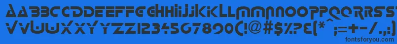 フォントLorettaRegular – 黒い文字の青い背景