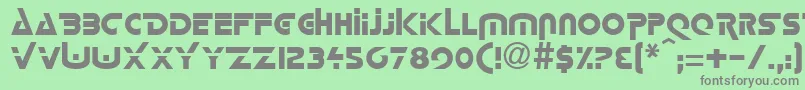 フォントLorettaRegular – 緑の背景に灰色の文字