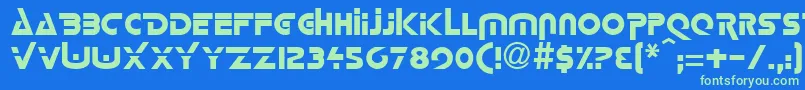 LorettaRegular Font – Green Fonts on Blue Background