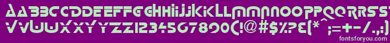 LorettaRegular Font – Green Fonts on Purple Background