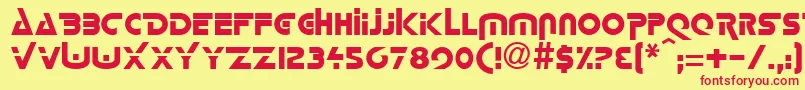 LorettaRegular Font – Red Fonts on Yellow Background