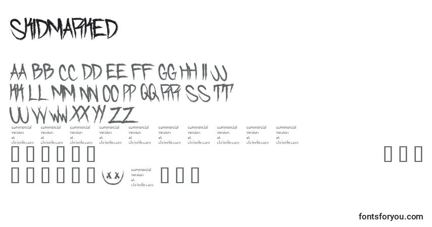 Шрифт Skidmarked – алфавит, цифры, специальные символы