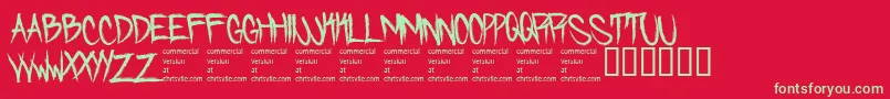 Skidmarked Font – Green Fonts on Red Background