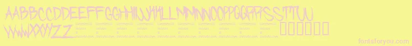 Skidmarked Font – Pink Fonts on Yellow Background