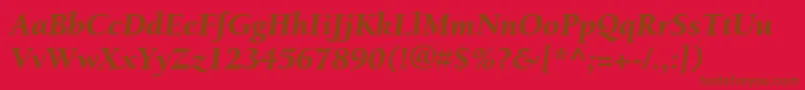 BerkeleystdBlackitalic Font – Brown Fonts on Red Background