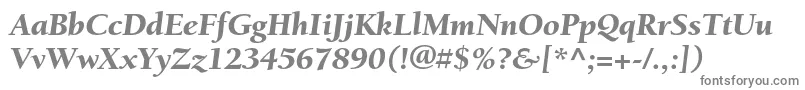 BerkeleystdBlackitalic-fontti – harmaat kirjasimet valkoisella taustalla