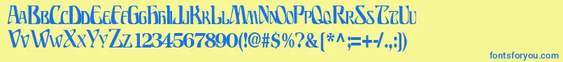 BillionsfontRegularTtcon Font – Blue Fonts on Yellow Background