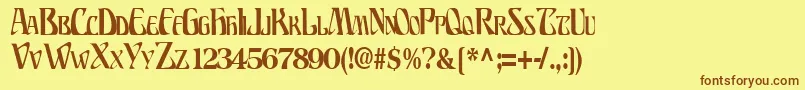 fuente BillionsfontRegularTtcon – Fuentes Marrones Sobre Fondo Amarillo