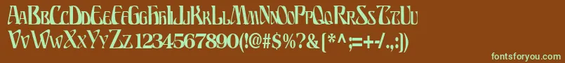 BillionsfontRegularTtcon Font – Green Fonts on Brown Background