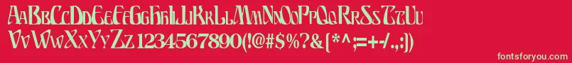 BillionsfontRegularTtcon Font – Green Fonts on Red Background