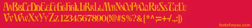 BillionsfontRegularTtcon Font – Orange Fonts on Red Background